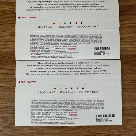 Two sets of Color Street Nails in Merino Mood and Black Sesame - Picture 2 of 2